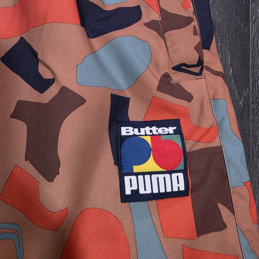 Puma x Butter Goods Shapes Shorts Men L Brown Gorpcore Geometric Streetwear - Picture 4 of 11